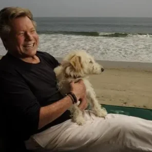 Ryan O’Neal and Mozart the dog