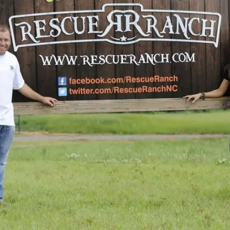 NASCAR couple shares passion for sheltering goats, rabbits, birds, exotic reptiles and even a cow on 177-acre property north of Charlotte.