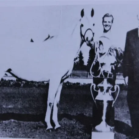 Moneyna (Raseyn x Monica) grey mare, foaled April 7, 1937bred by W.K. Kellogg Institute